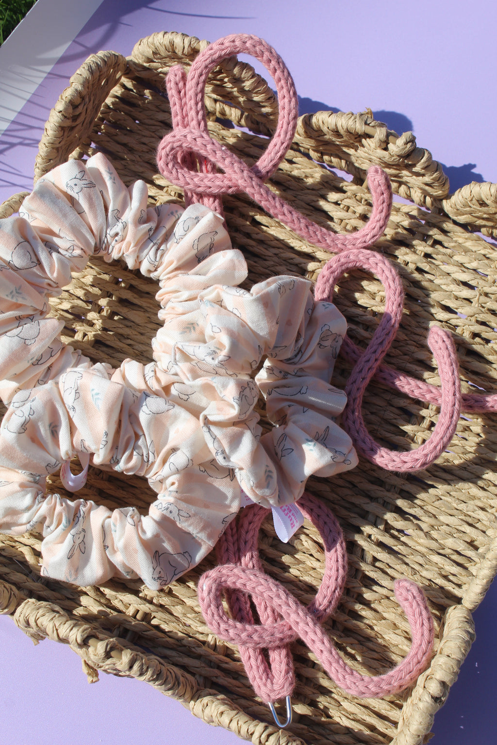 Peach Easter Bunny Scrunchie