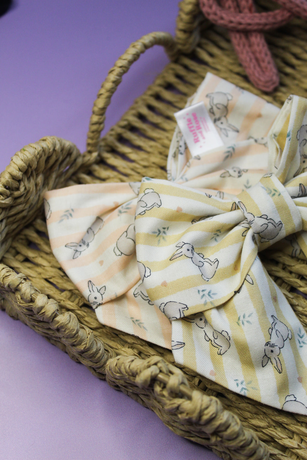 Yellow Easter Bunnies Hair Bow