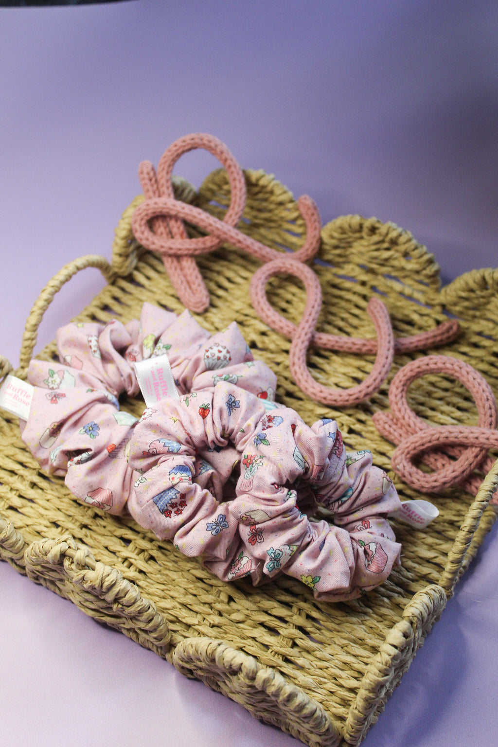 Cupcakes & Flowers Scrunchie