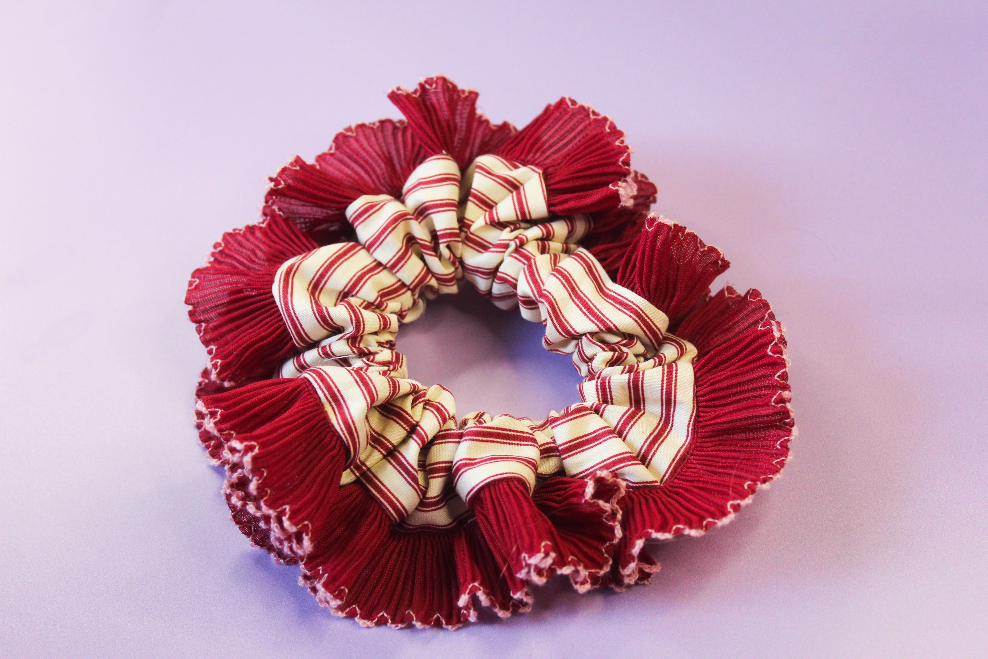 Trimmed Candy Stripe Scrunchie