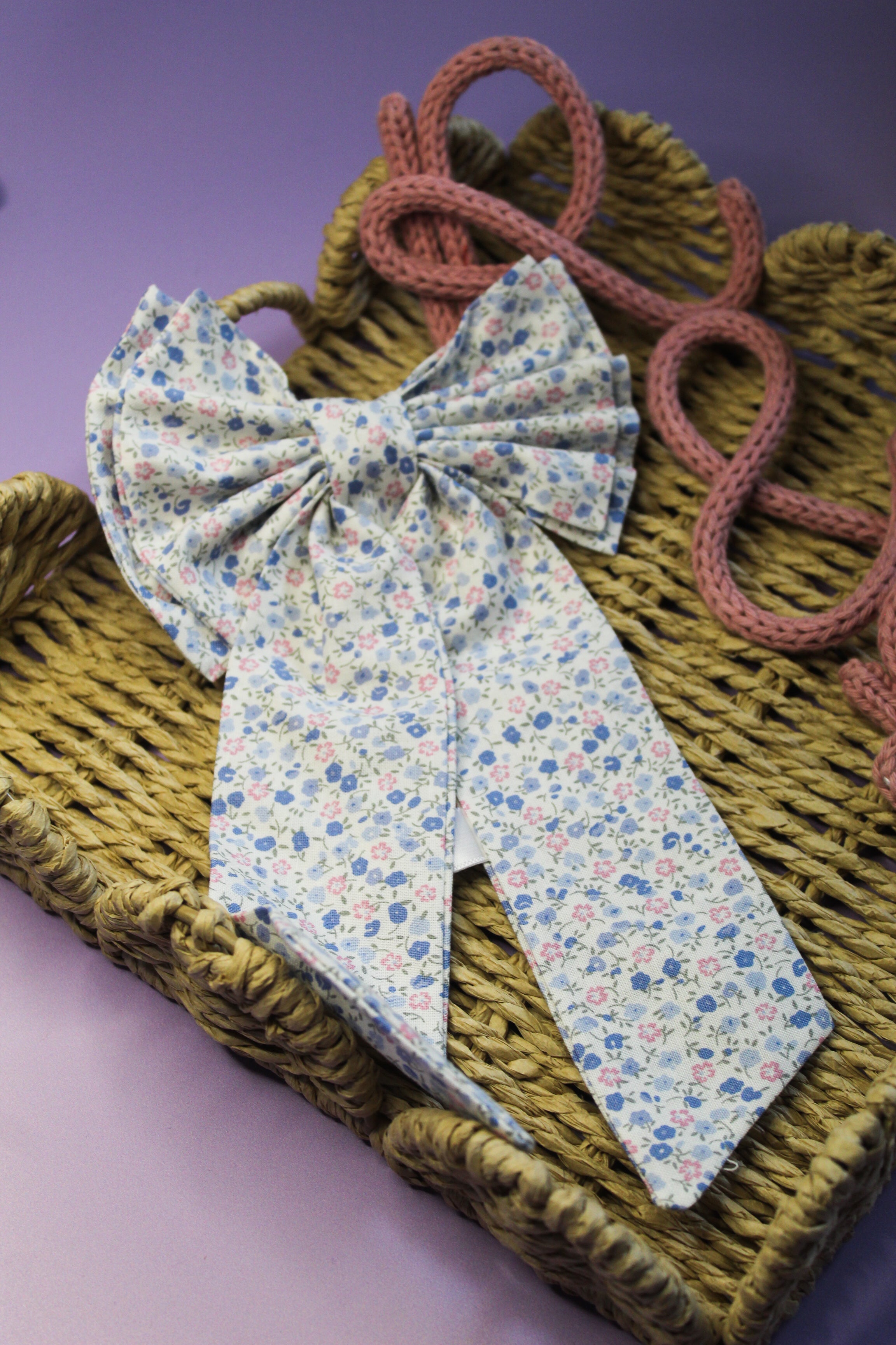 Blue Blossom Hair Bow