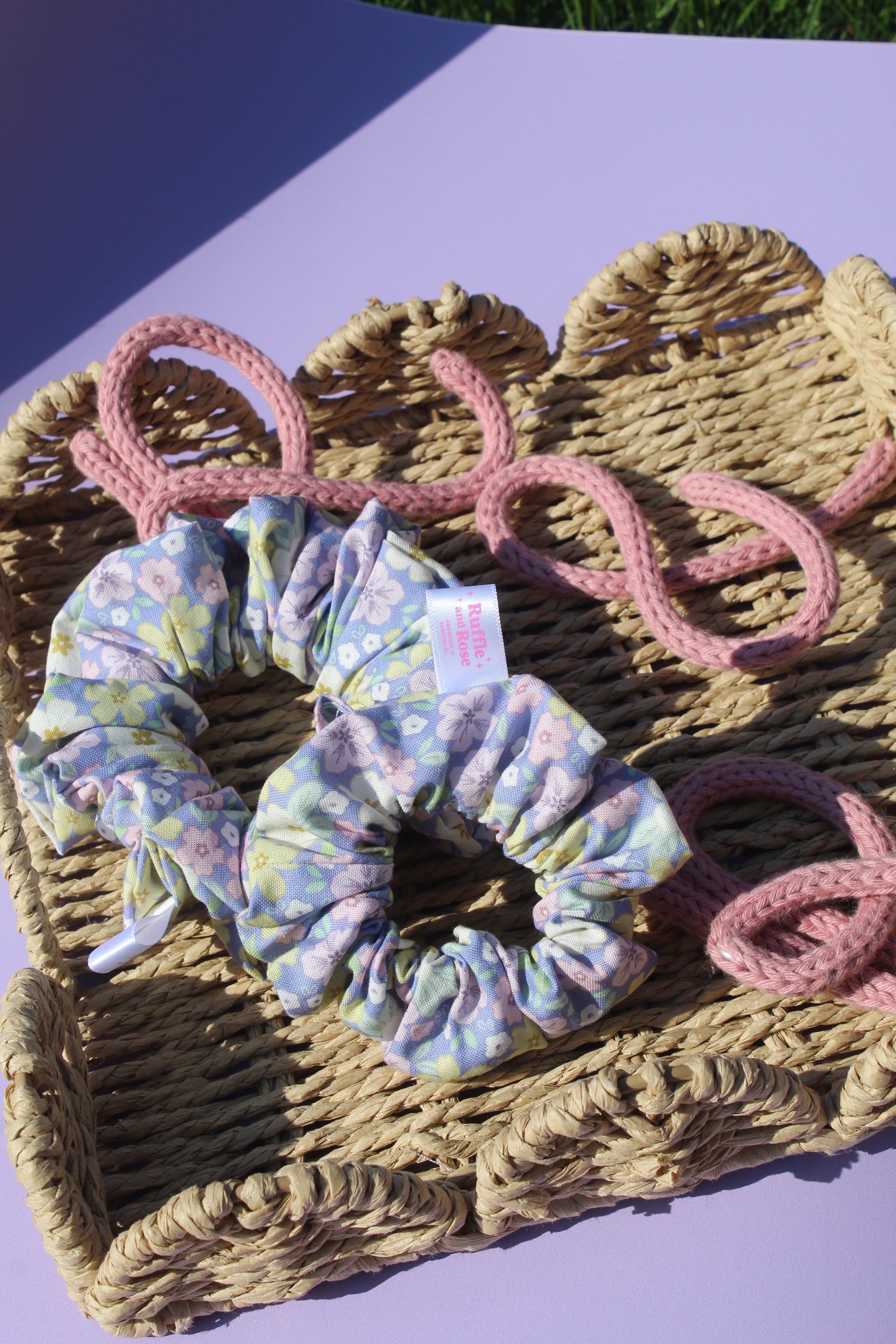 Sky Blossom Scrunchie