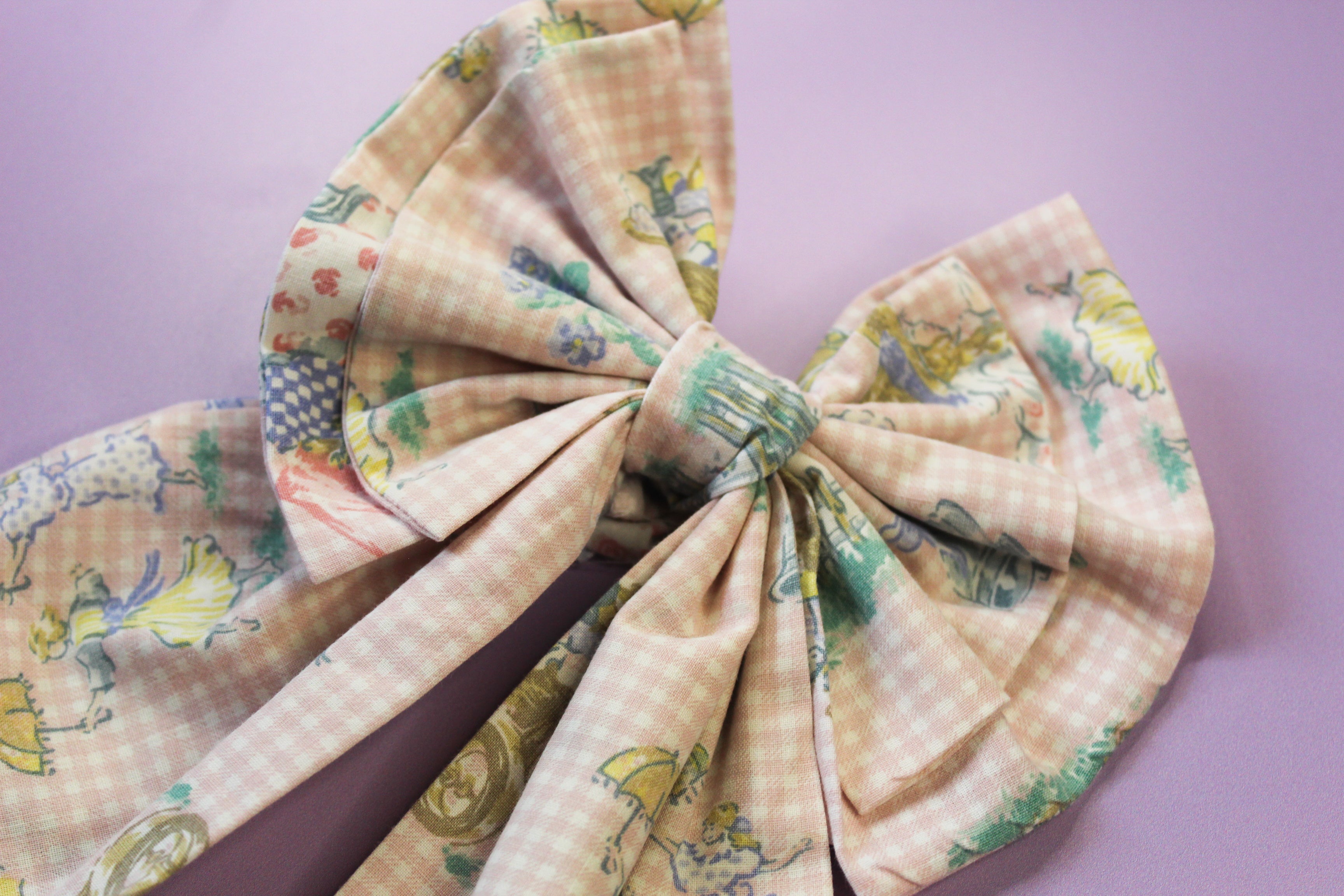 Character Gingham Hair Bow