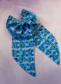 Demon Cat Blue Hair Bow