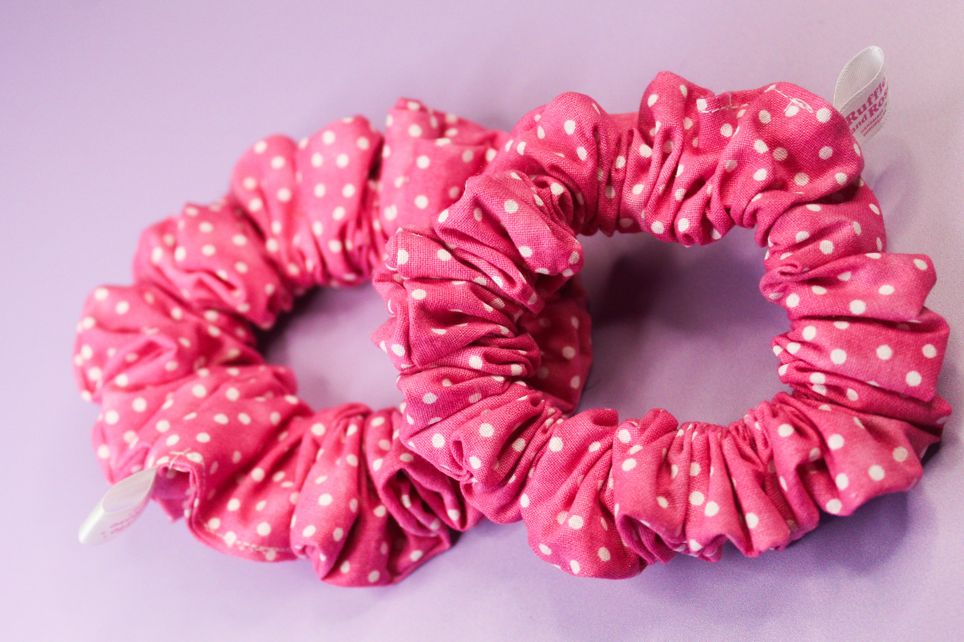 Tie Dye Polka Pink Scrunchie