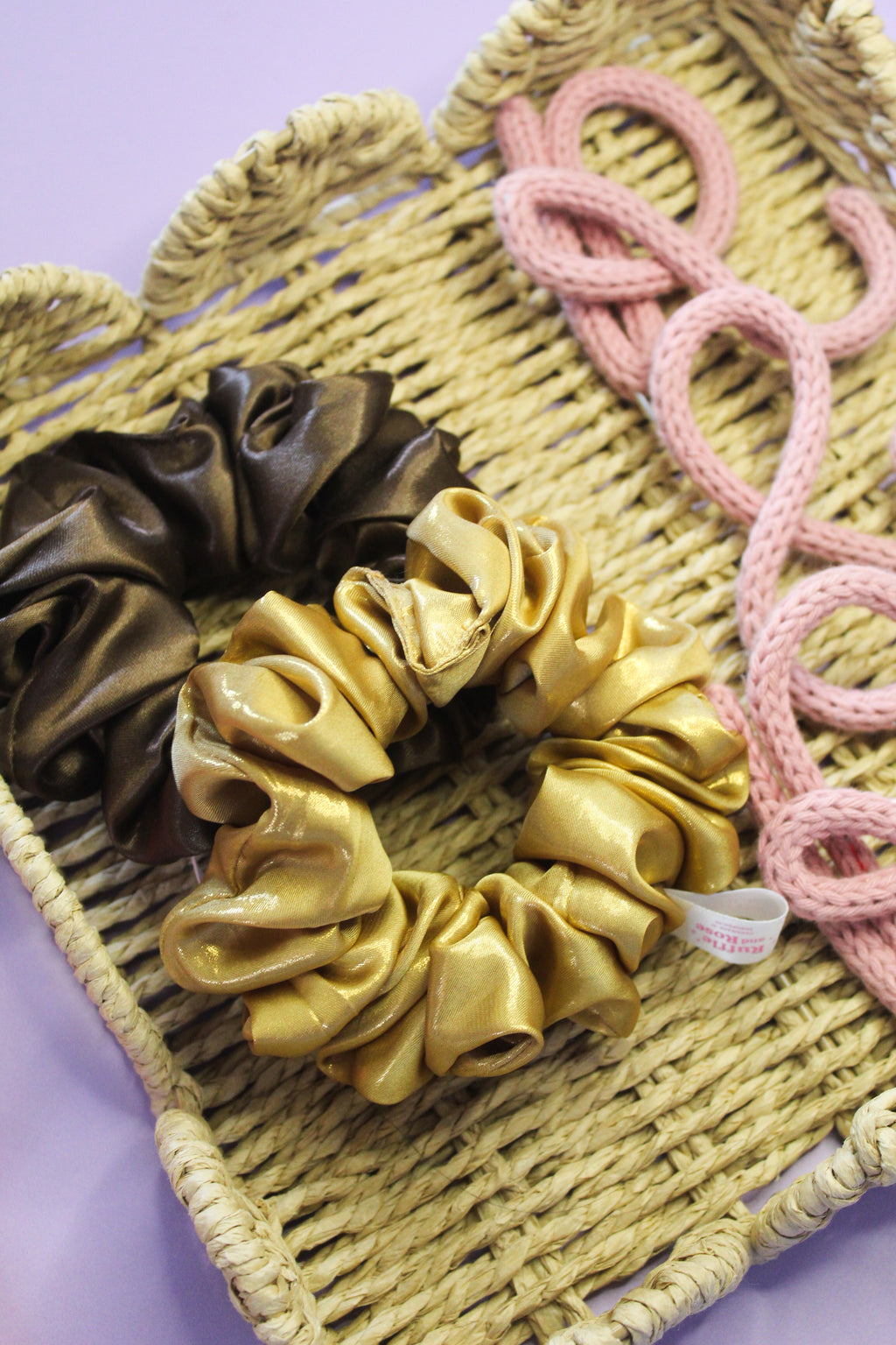 Chocolate Brown Satin Scrunchie