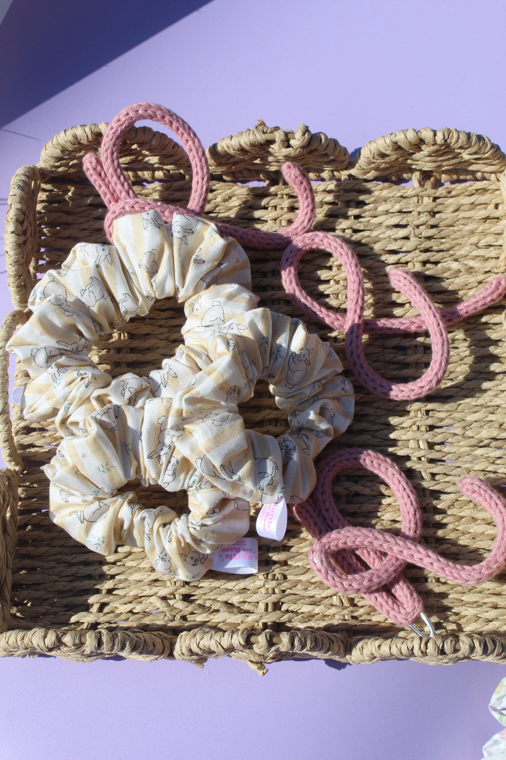 Yellow Easter Bunny Scrunchie