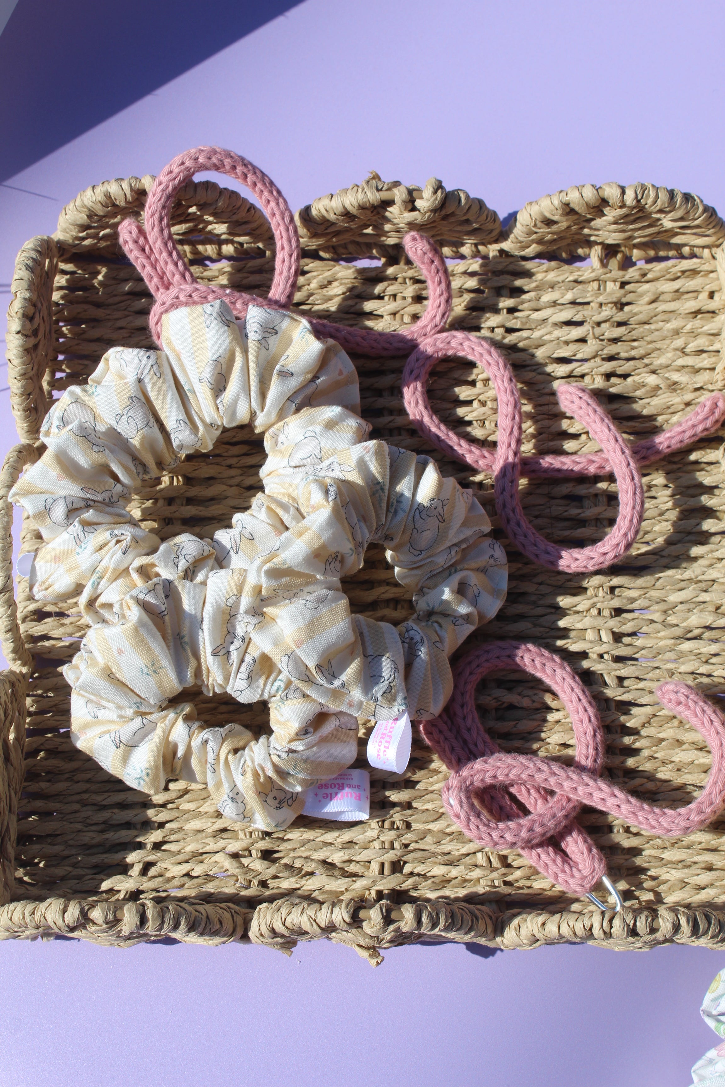 Yellow Easter Bunny Scrunchie