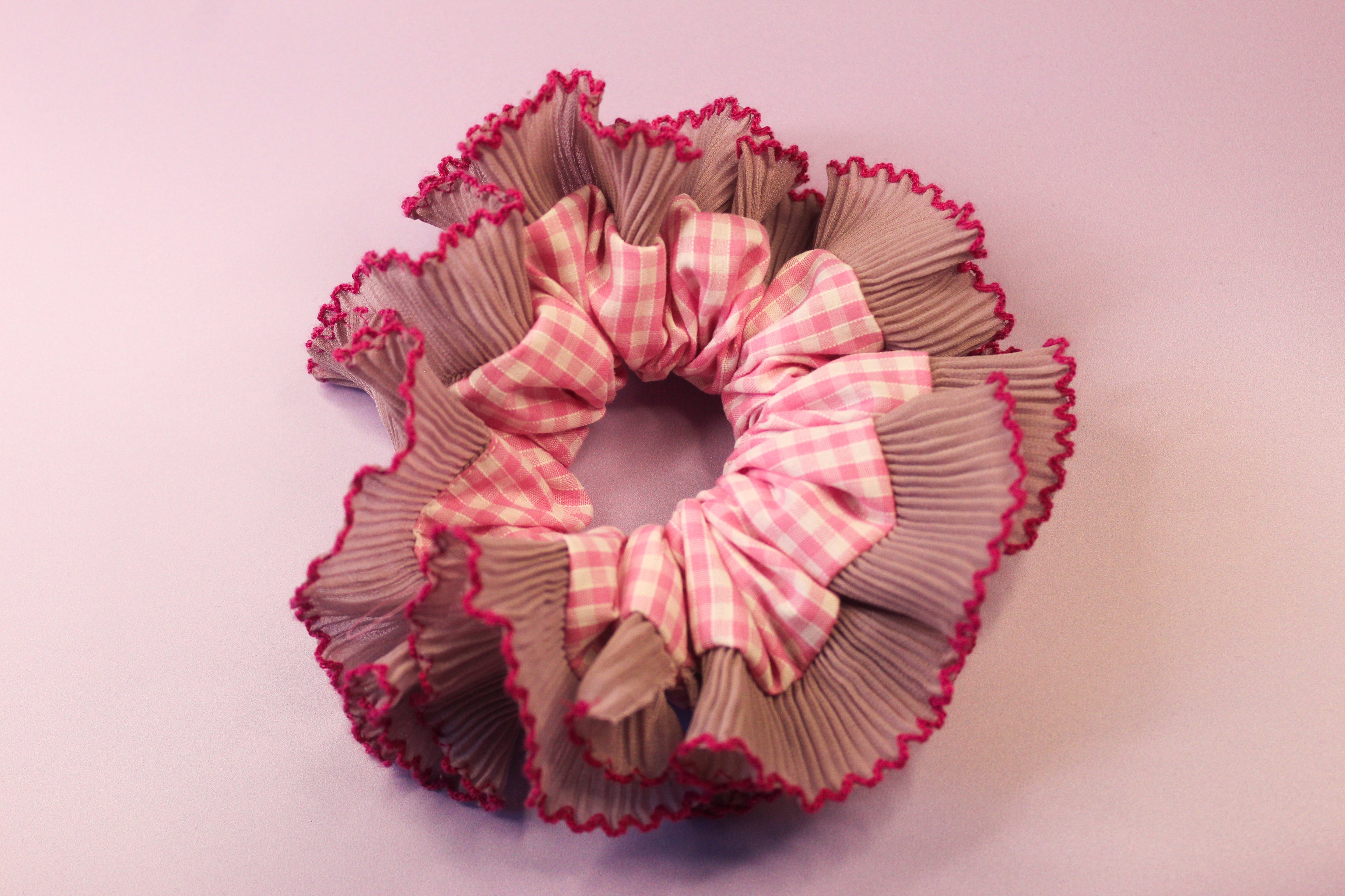 Trimmed Baby Gingham Scrunchie