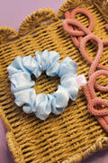 Light Blue Satin Scrunchie