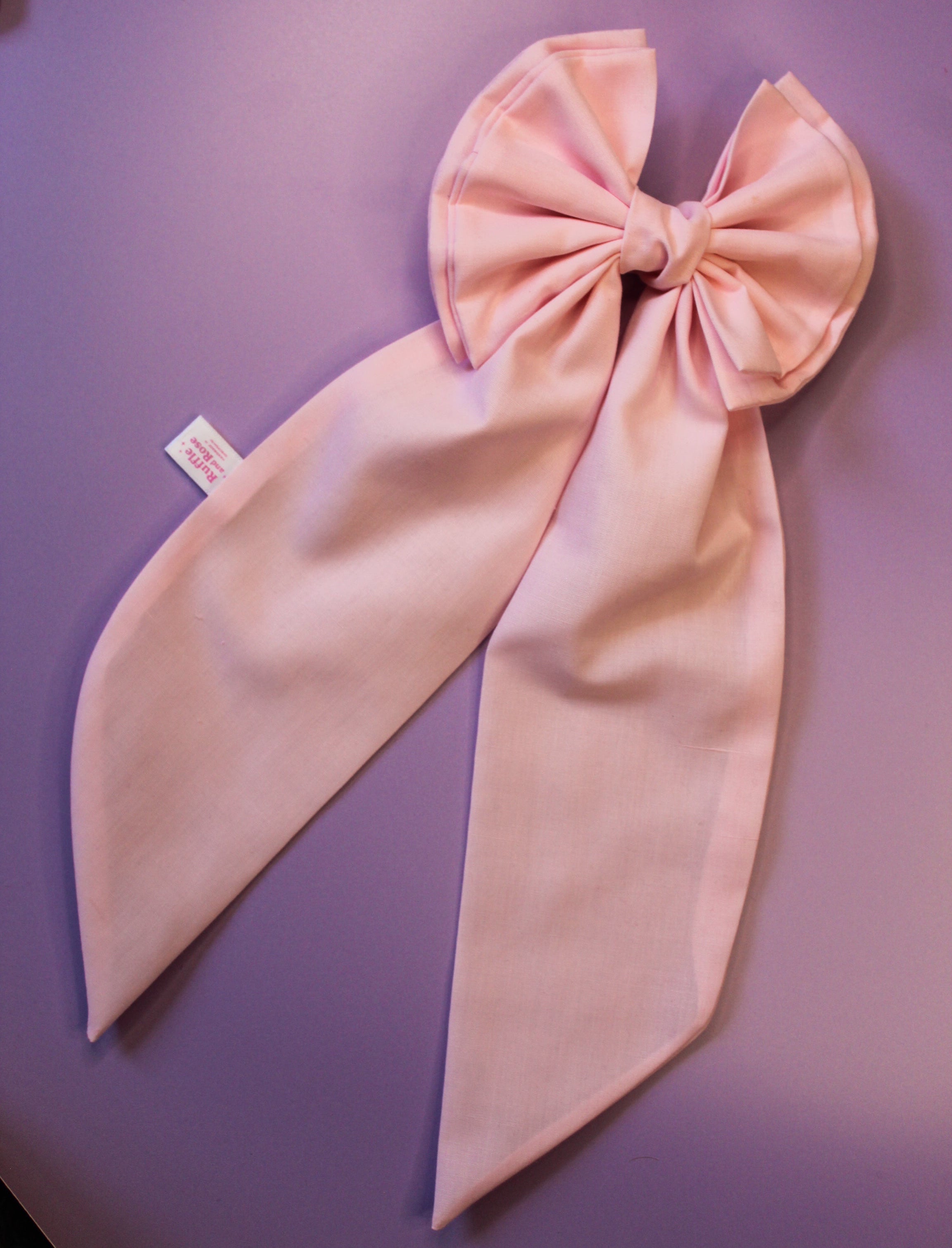 Baby Pink Plain Hair Bow