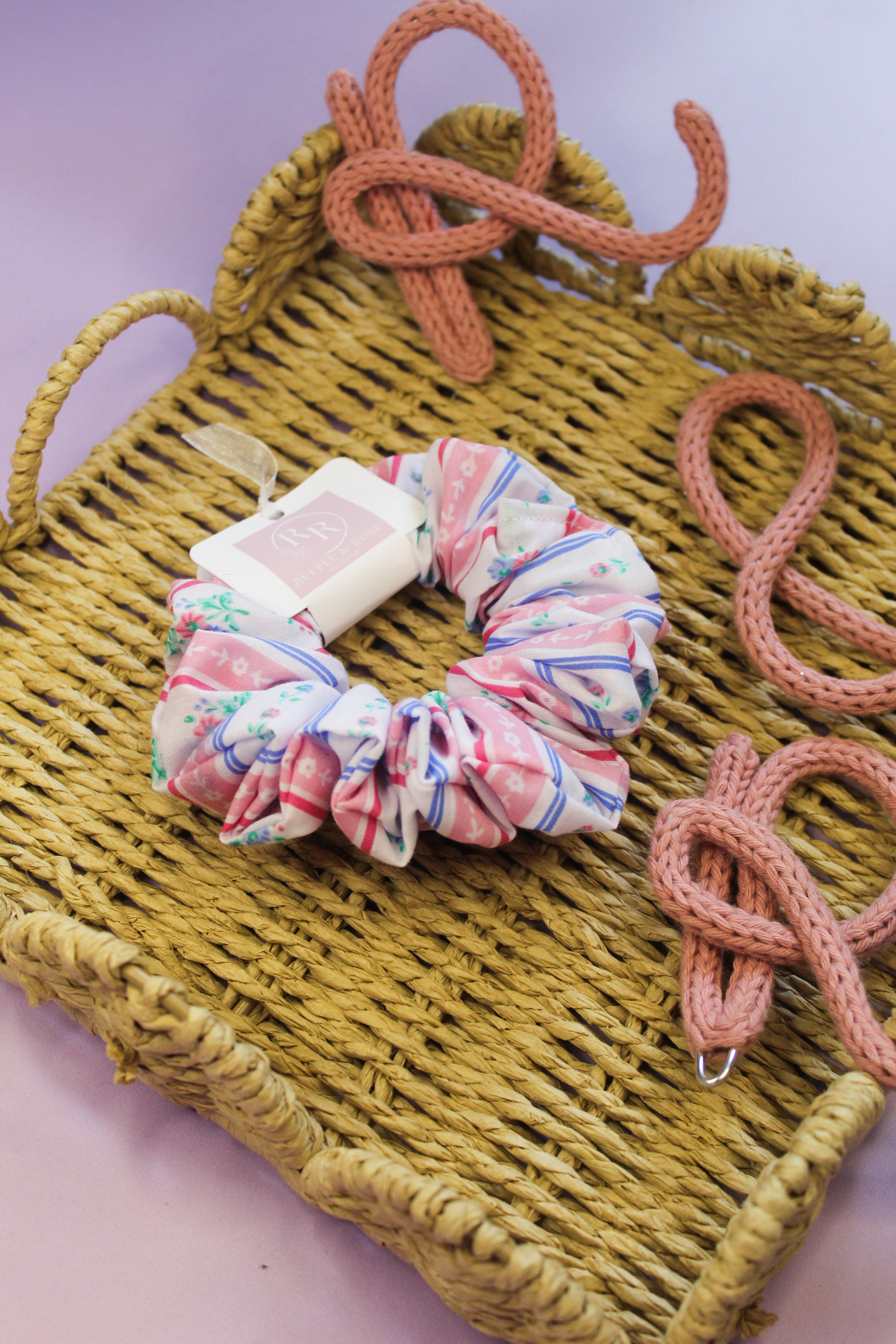 Pink and Blue Scrunchie