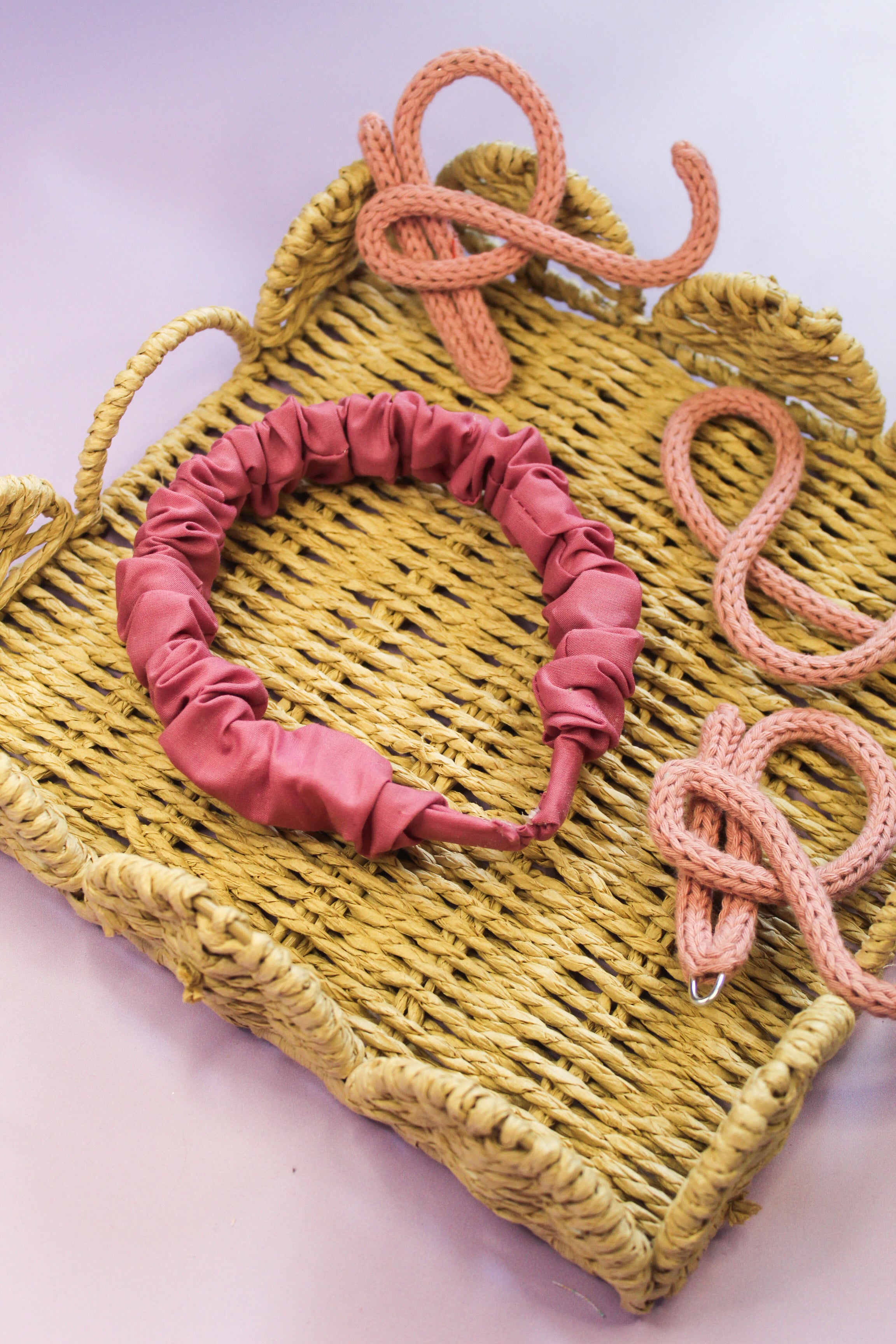 Burgundy Cotton Ruffle Headband