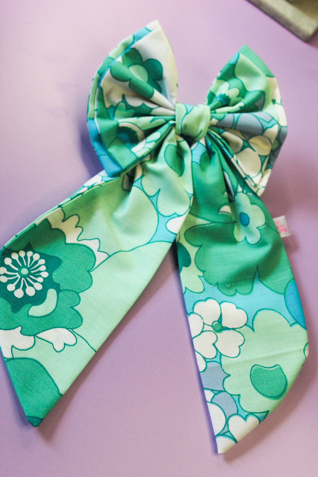 Vintage Dorma Green Long Hair Bow