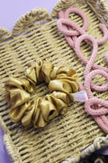 Gold Shimmer Satin Scrunchie