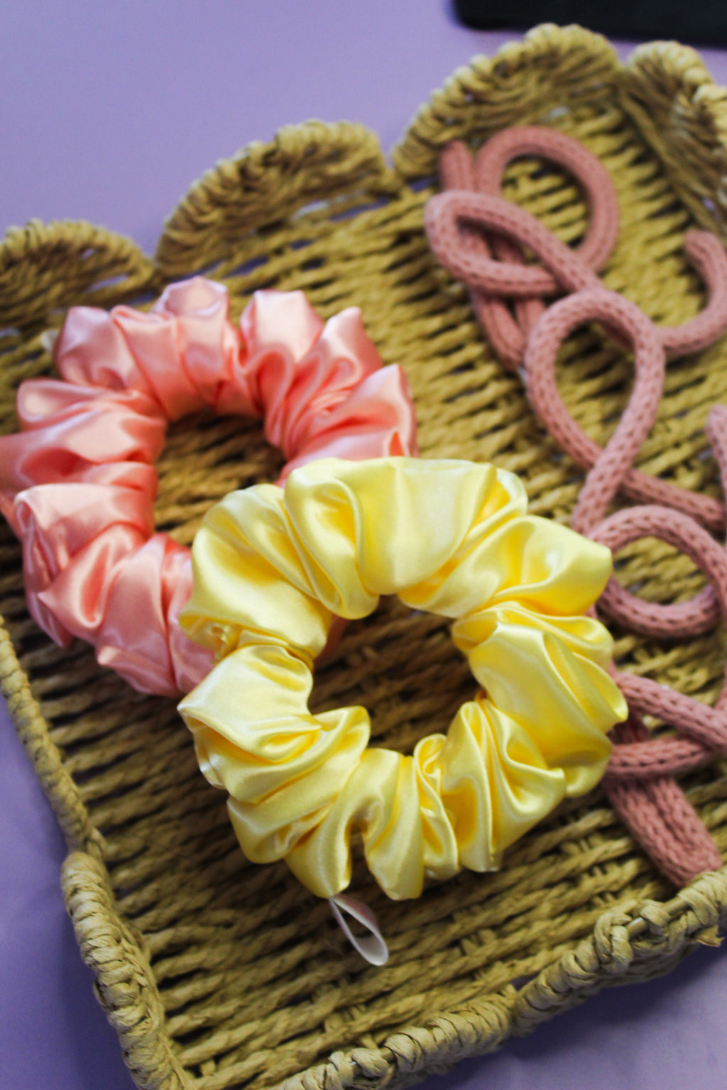 Lemon Satin Scrunchie