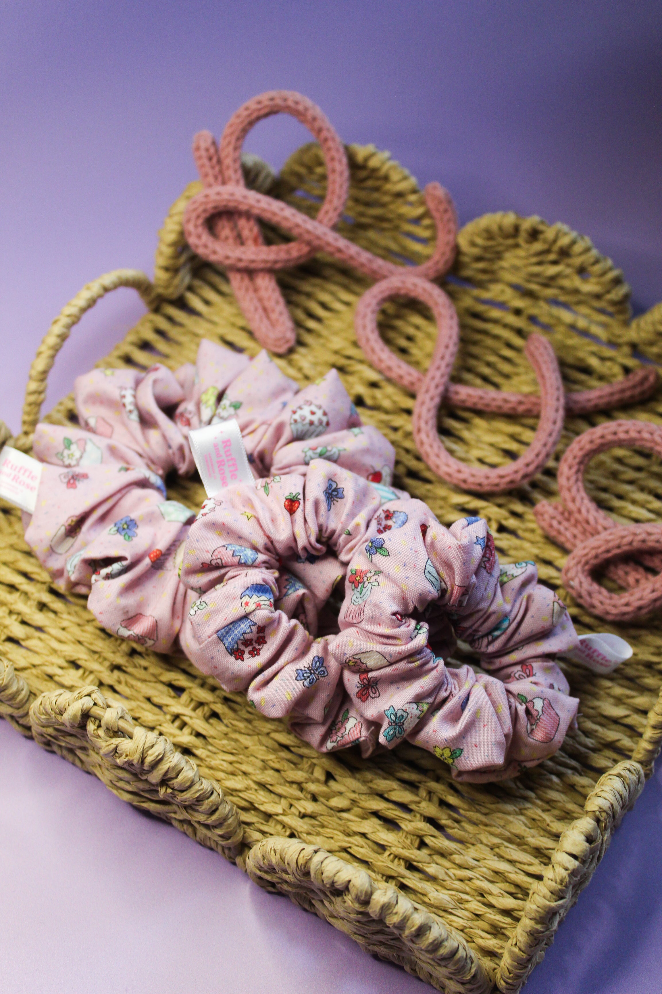Cupcakes & Flowers Scrunchie