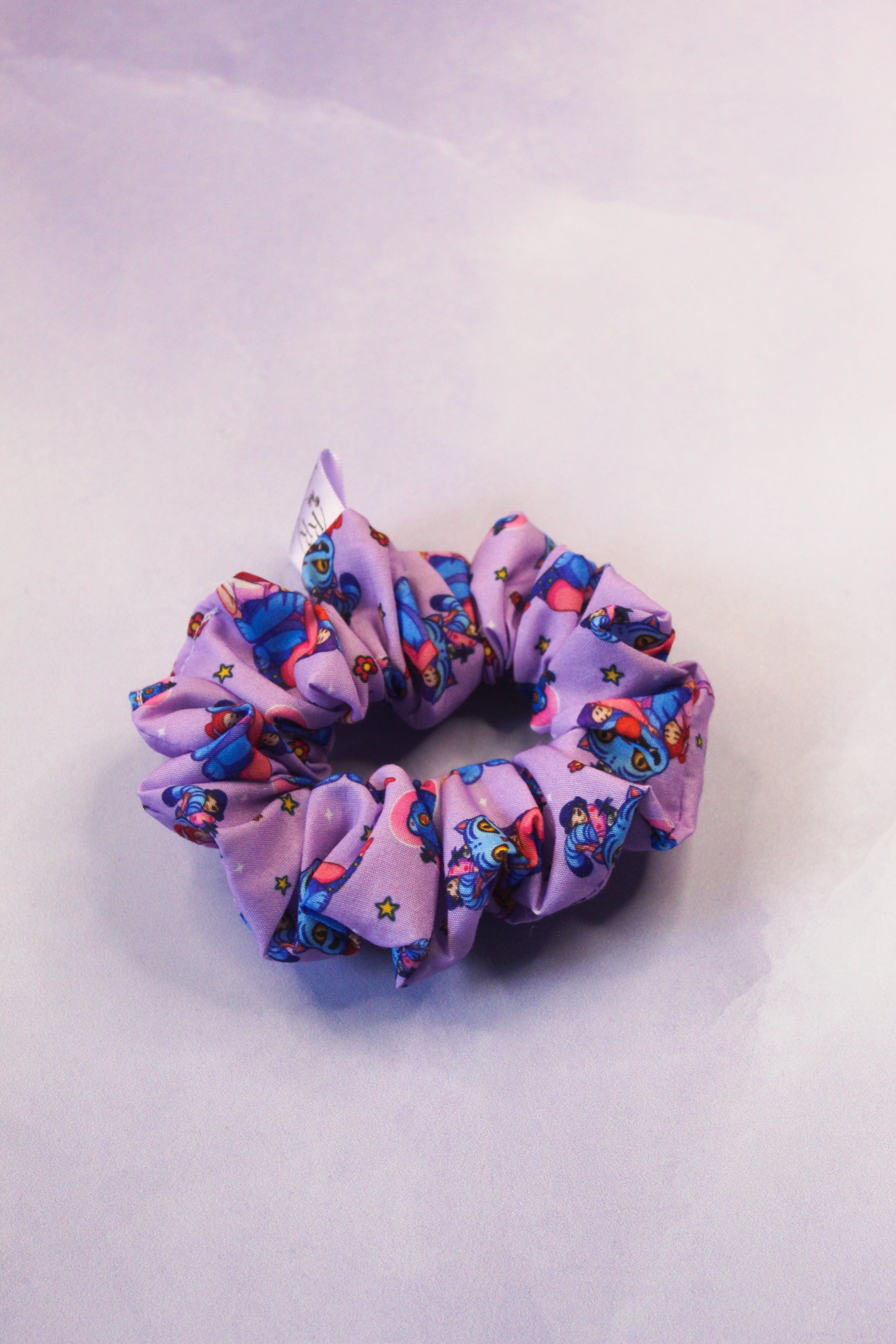 Purple Demon Cat Mini Scrunchie