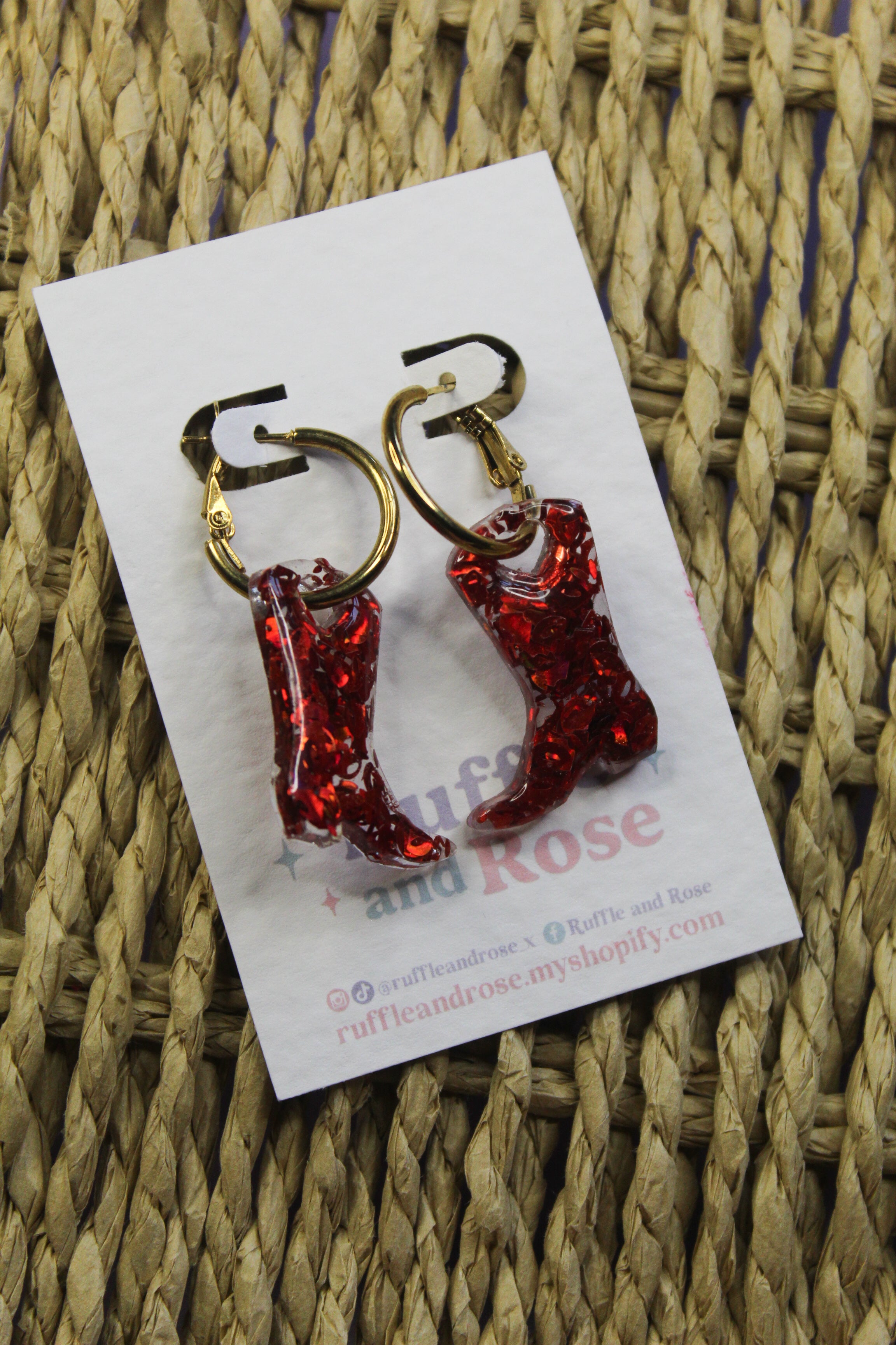 Sparkle Lips Cow Boy Boot Hoops