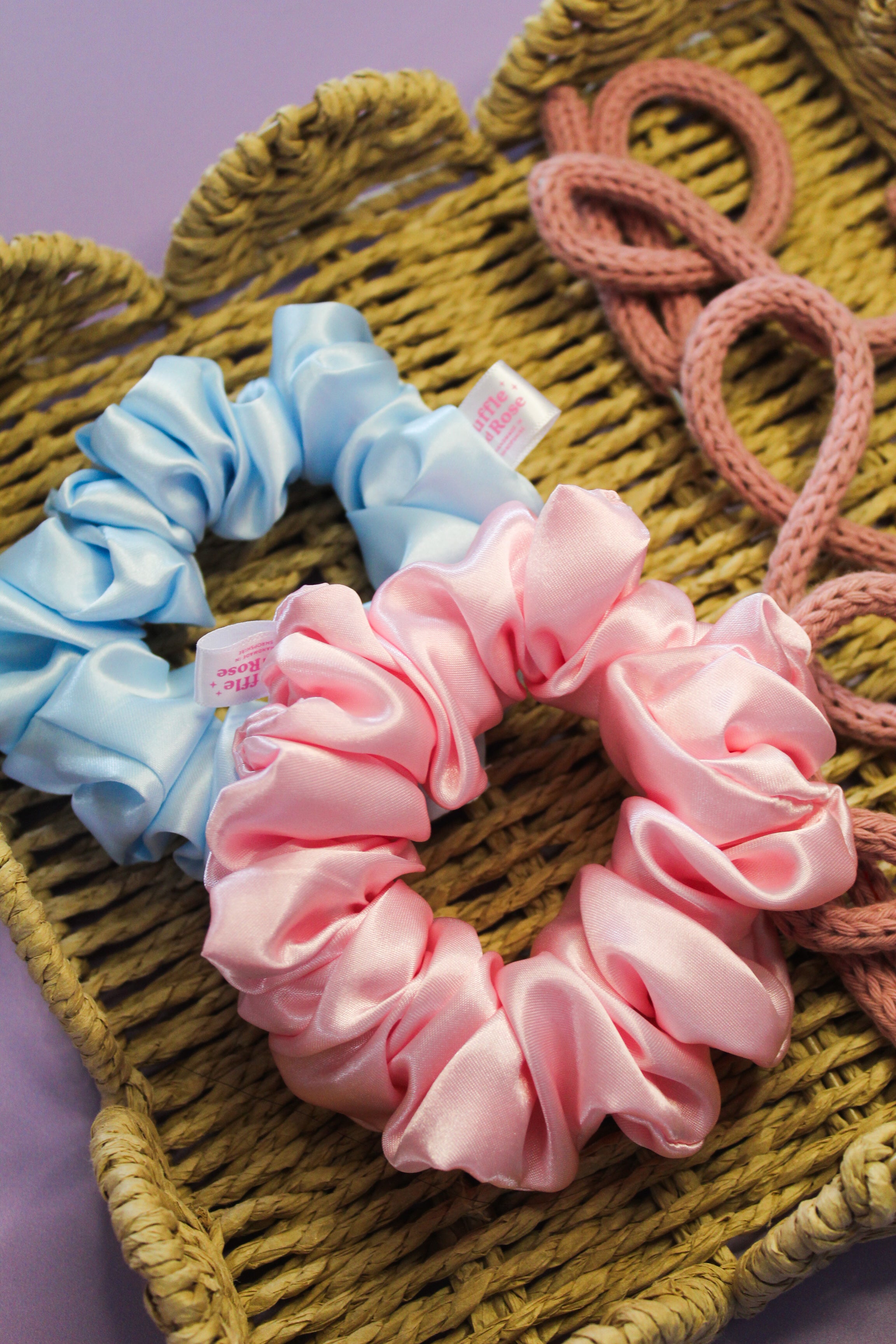 Light Pink Satin Scrunchie