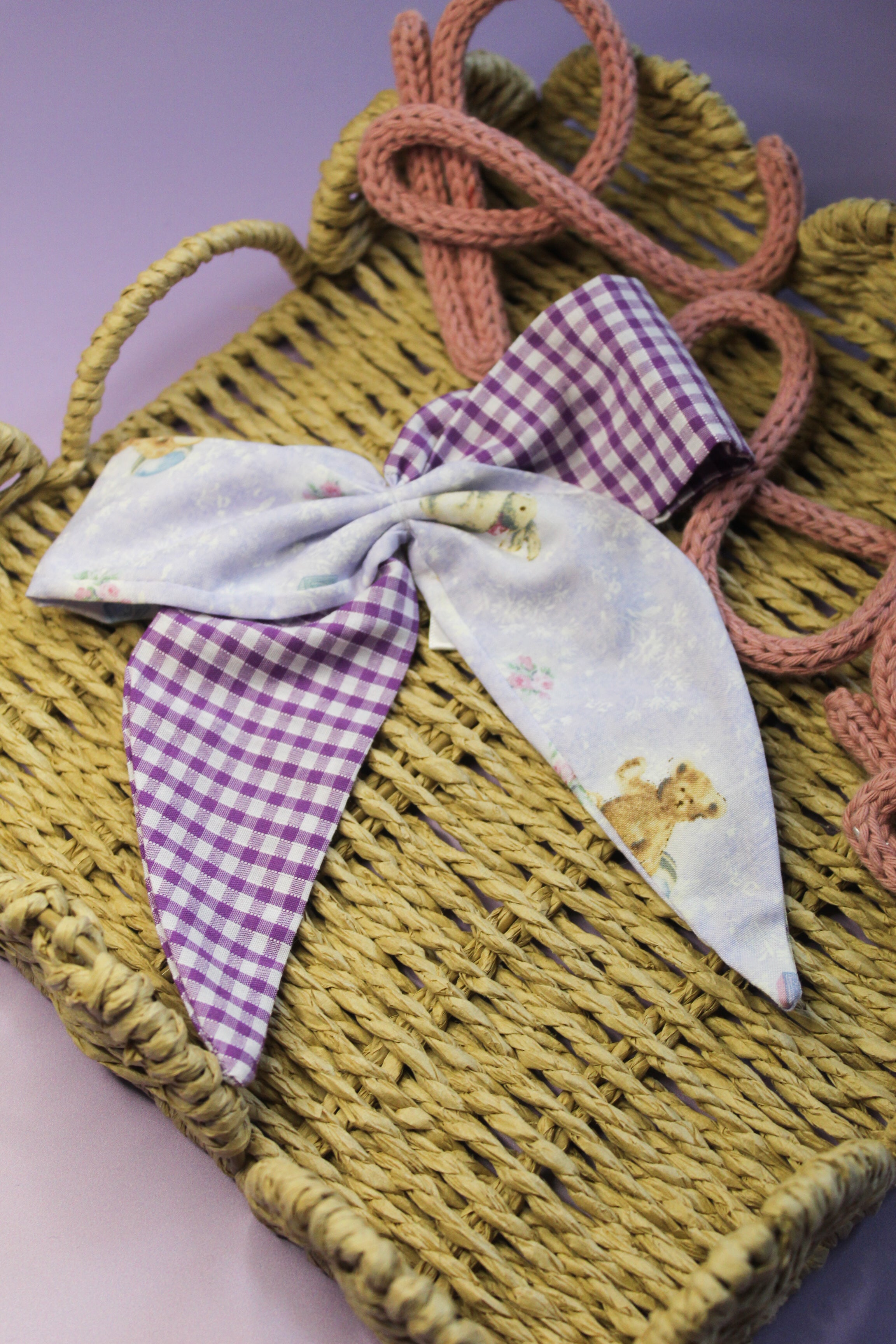 Gingham Bear Bow 2.0