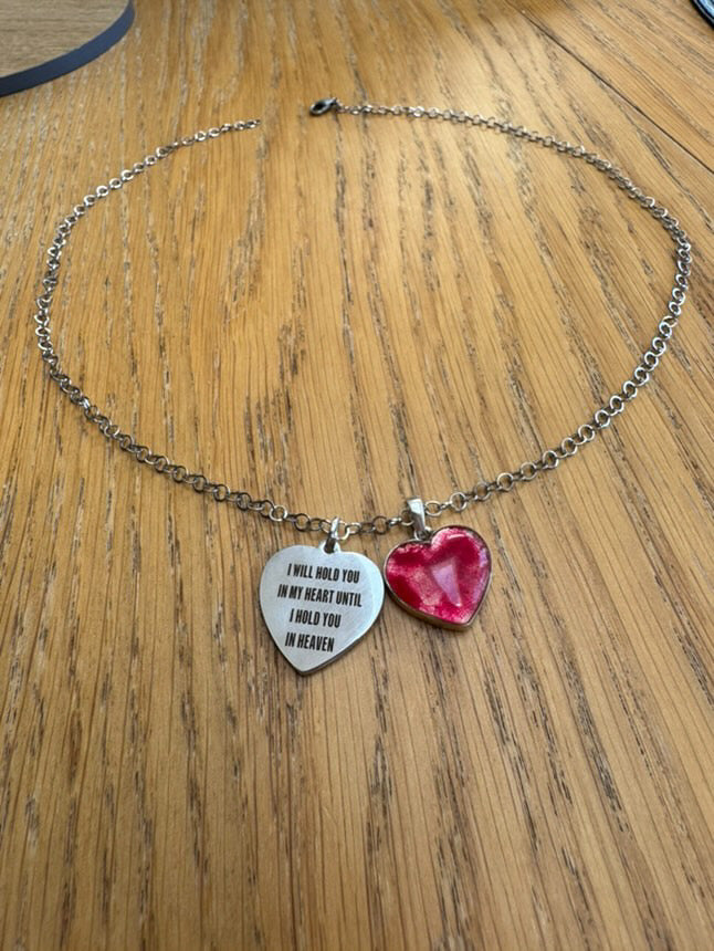 Necklace For Breast Mik, Teeth, Fabric, Ashes or Hair.