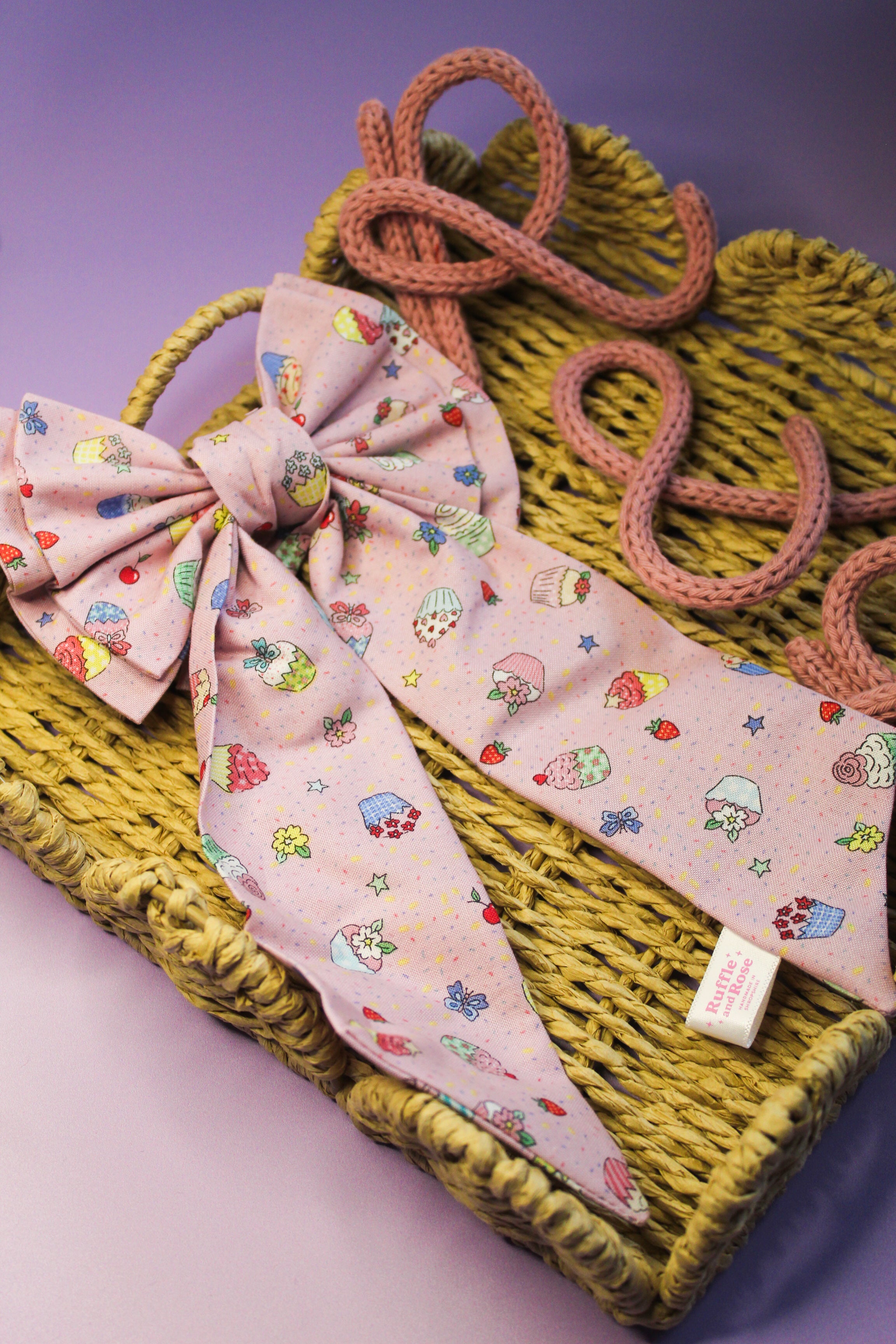Cupcakes & Flowers Hair Bow