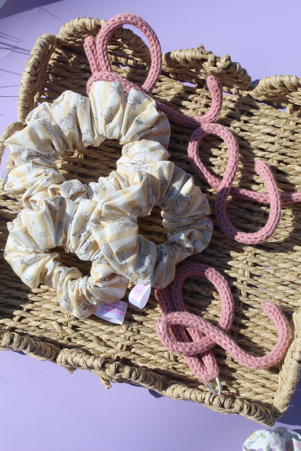 Yellow Easter Bunny Scrunchie