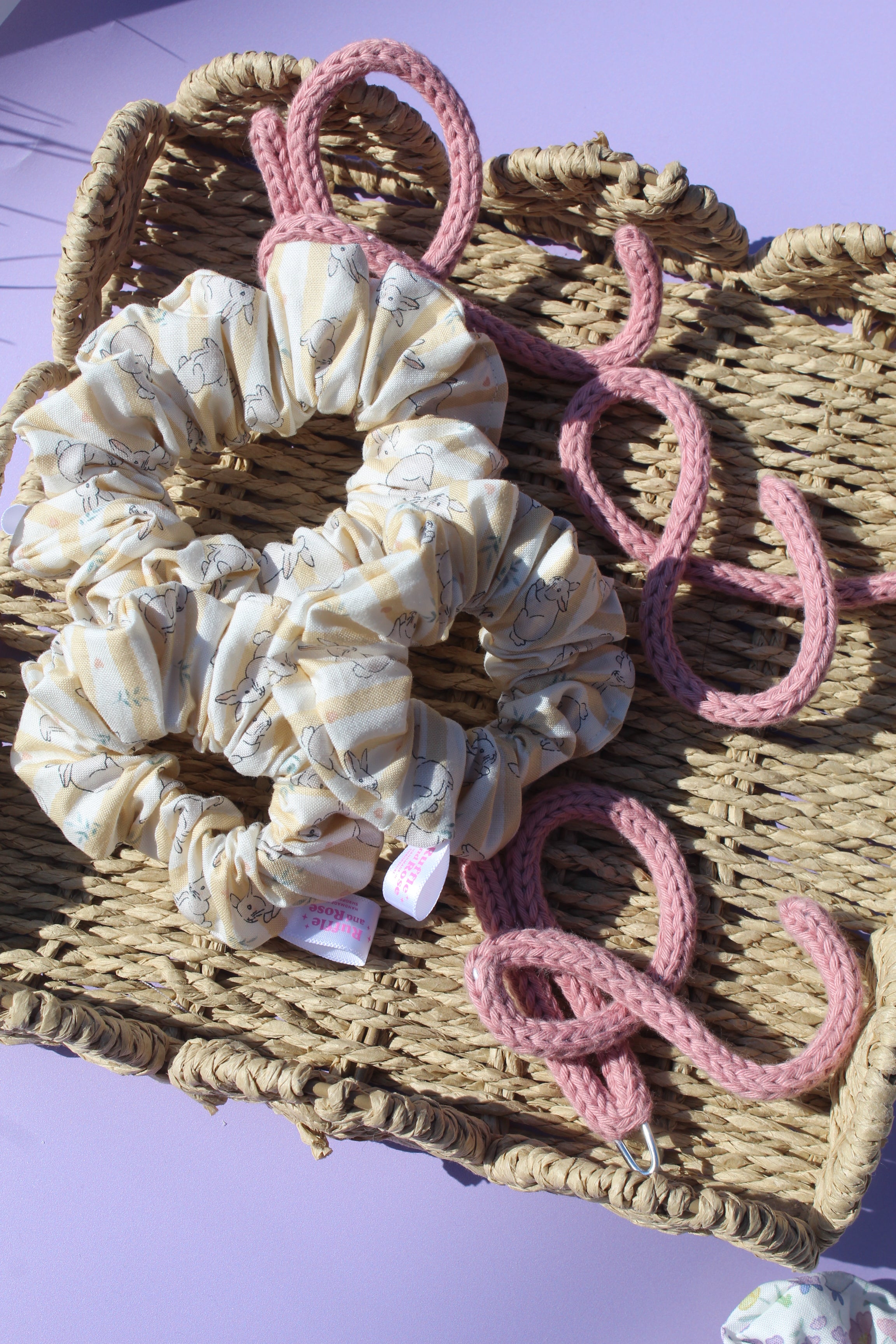 Yellow Easter Bunny Scrunchie