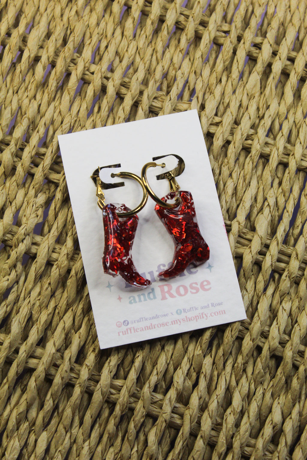 Sparkle Lips Cow Boy Boot Hoops