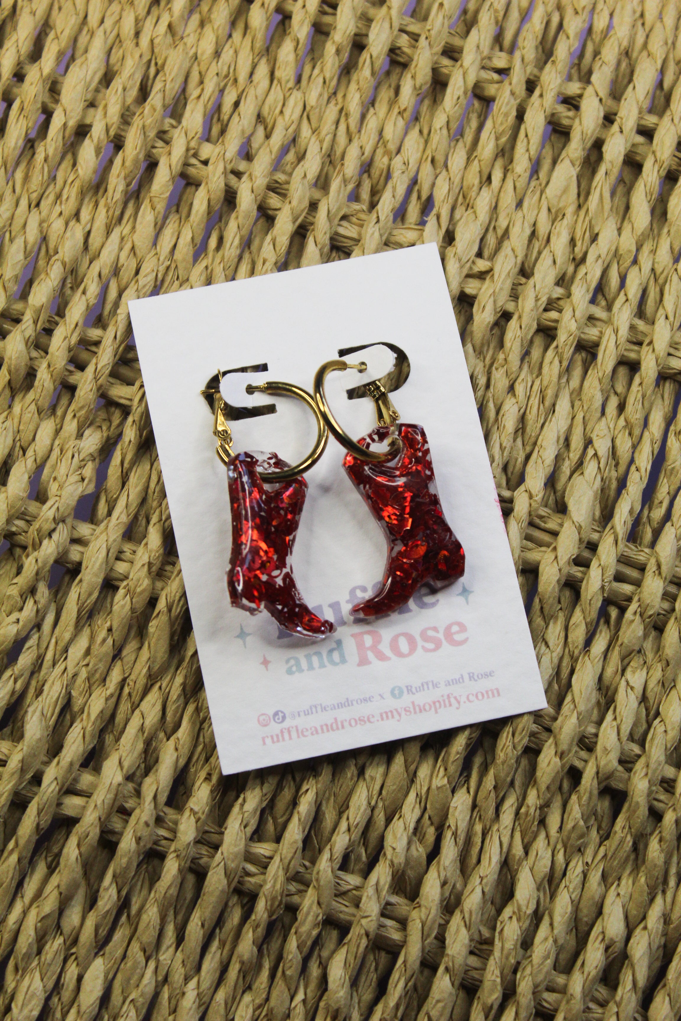 Sparkle Lips Cow Boy Boot Hoops