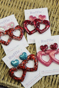 Heart Dangle Studs
