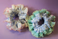 Frilled Baby Blue Gingham Scrunchie