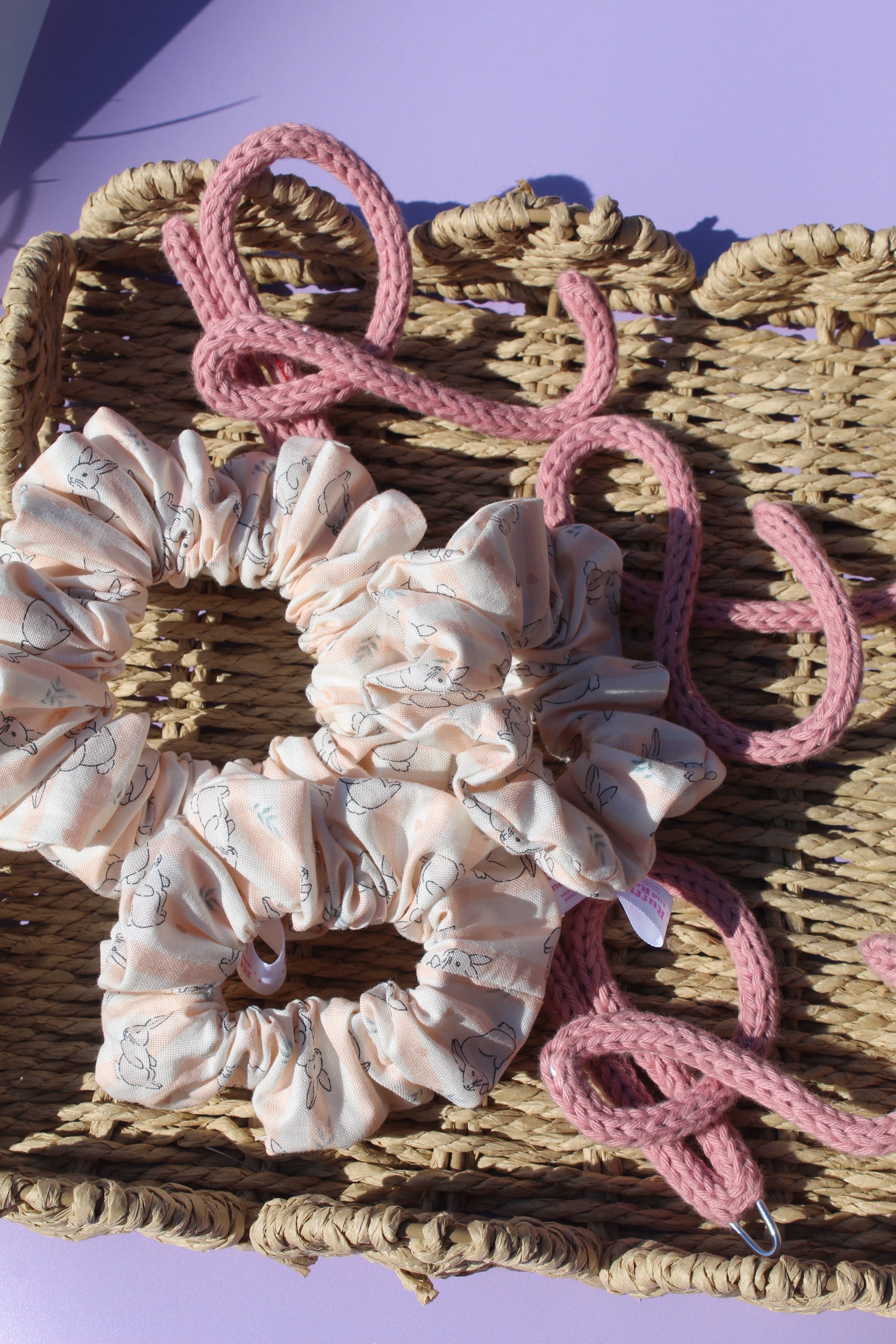 Peach Easter Bunny Scrunchie