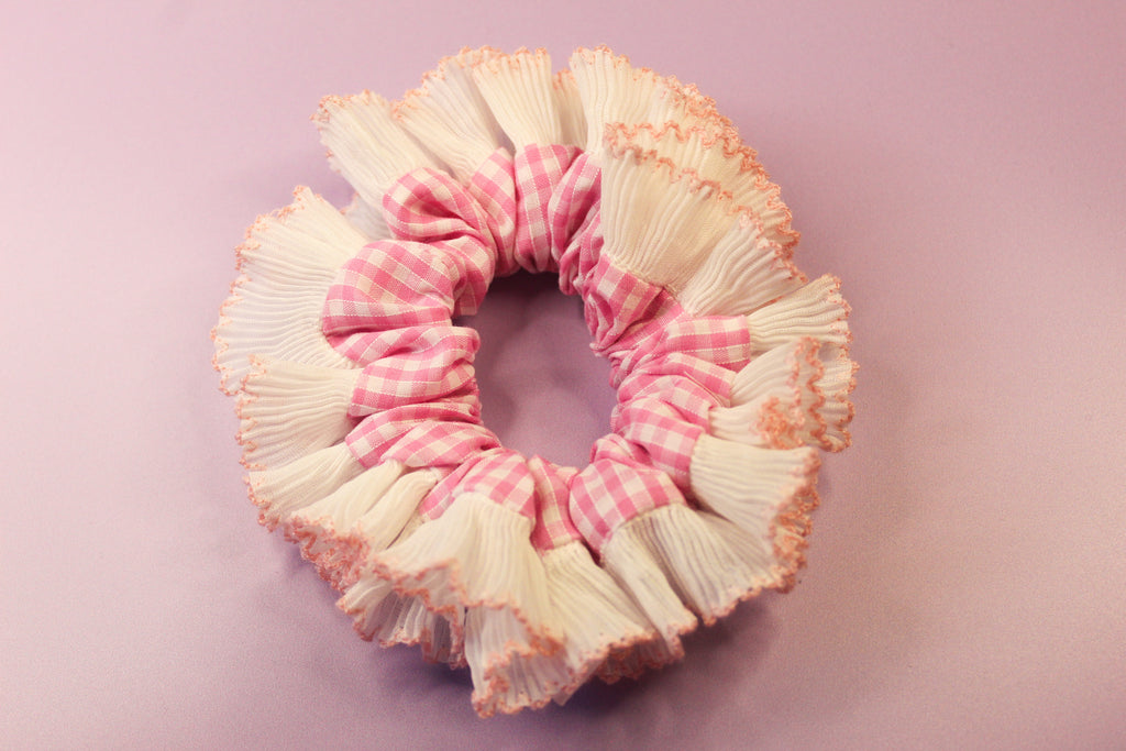 Trimmed Baby Gingham Scrunchie