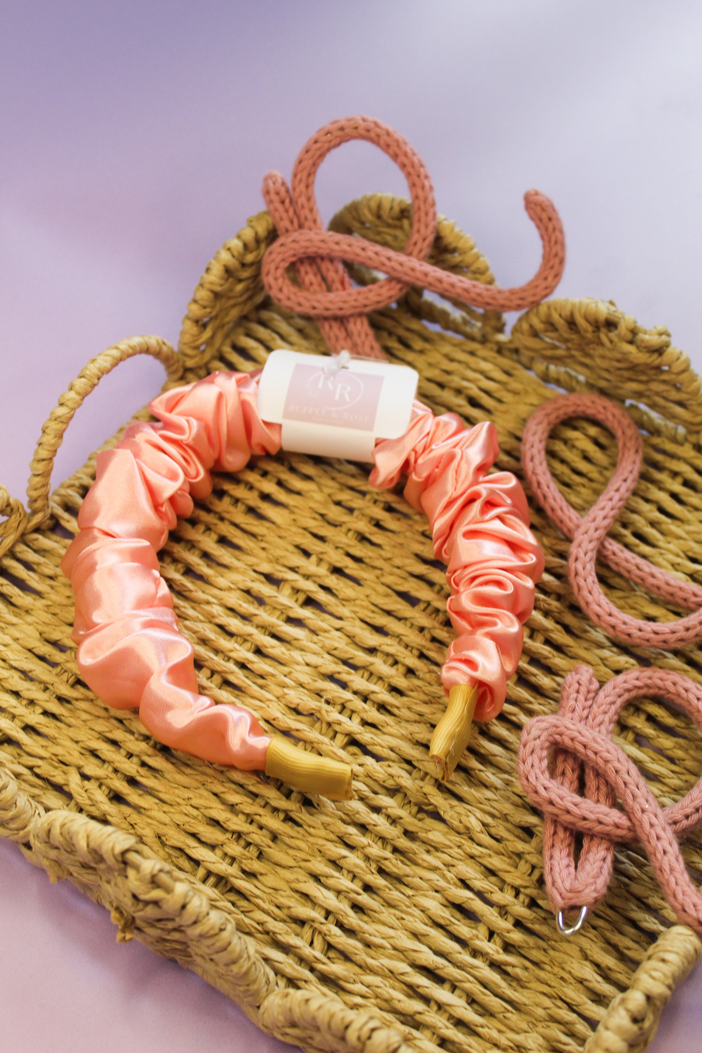 Salmon Pink Ruffle Headband